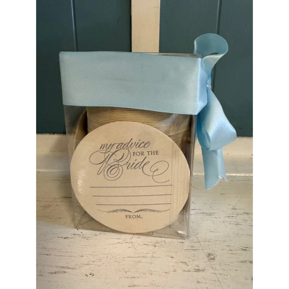 Wedding Advice Letterpress Coasters Set for Bride Groom Marital Bliss  Gift Box